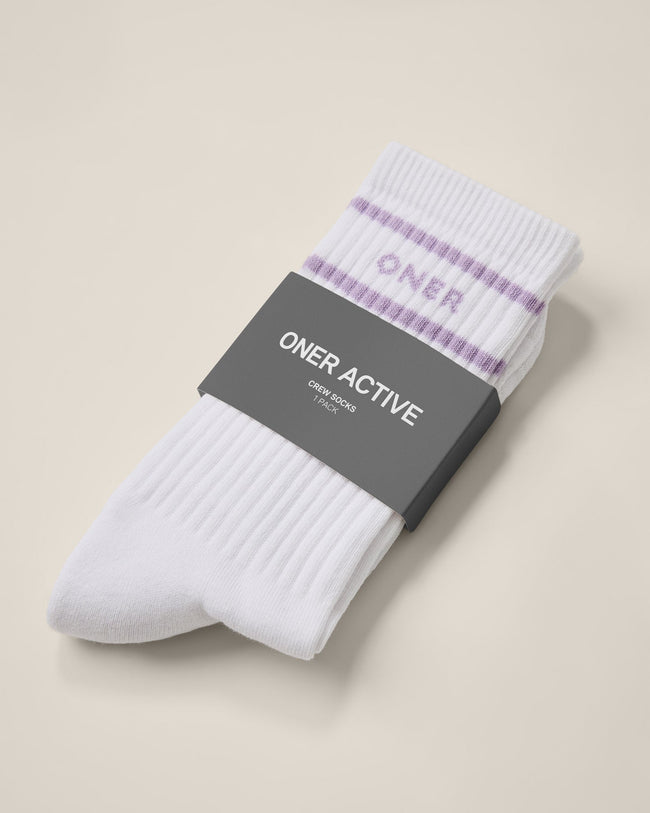 Varsity Stripe Long Crew Socks 1 Pack | Lavender Purple