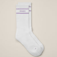 Varsity Stripe Long Crew Socks 1 Pack | Lavender Purple