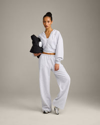 Foundations All Season Cropped Zip Through Hoodie | Grey Marl