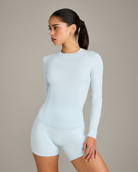 Mellow™ Motion Crew Neck Long Sleeve Top | Cloud Blue