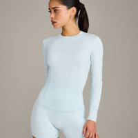 Mellow™ Motion Crew Neck Long Sleeve Top | Cloud Blue