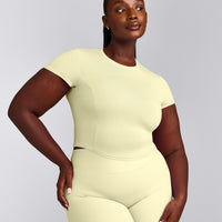 Mellow™ Motion Crew Neck Mid Top | Pastel Yellow