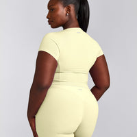Mellow™ Motion Crew Neck Mid Top | Pastel Yellow