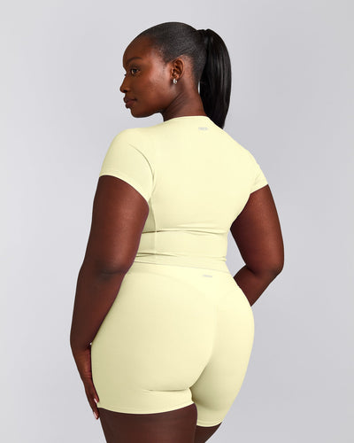 Mellow™ Motion Crew Neck Mid Top | Pastel Yellow