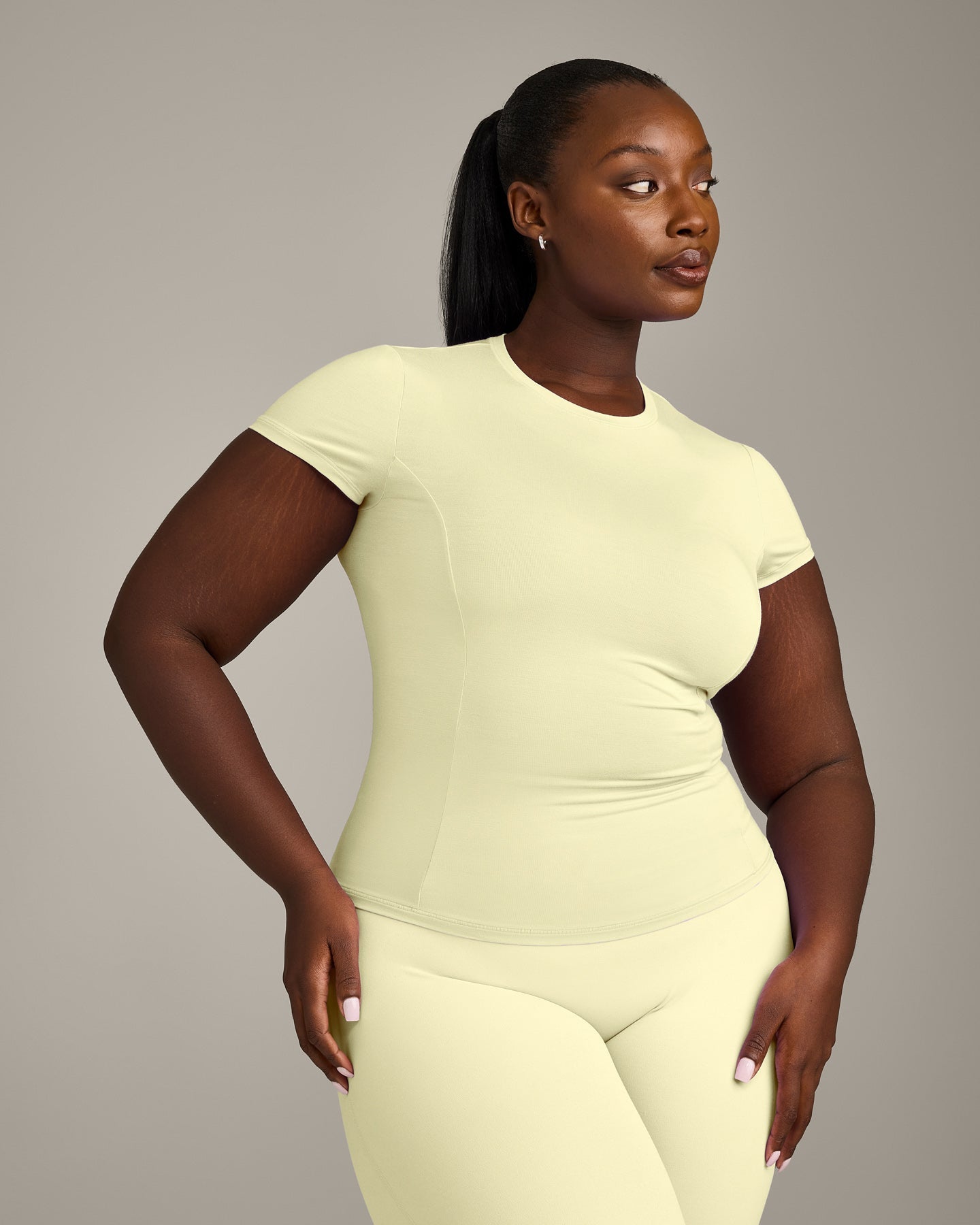 Mellow™ Motion Crew Neck Top | Pastel Yellow