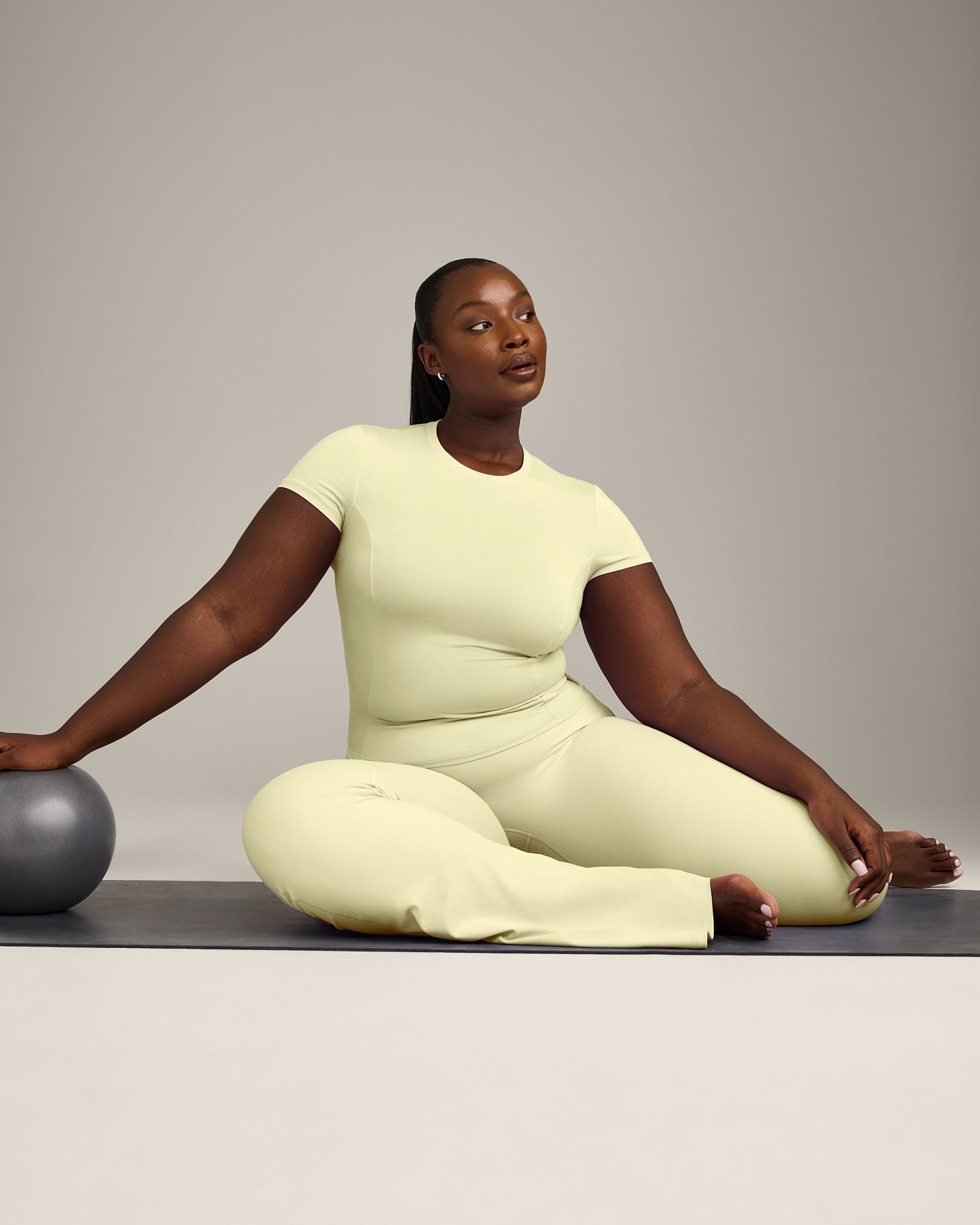 Mellow™ Motion Crew Neck Top | Pastel Yellow