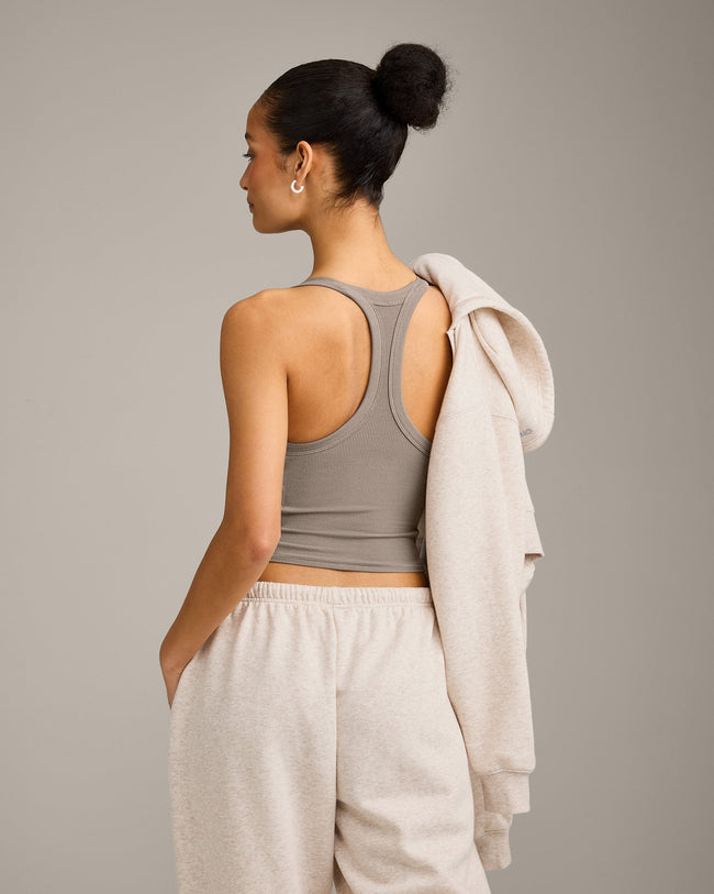 Mellow™ Rib Racer Back Mid Vest with Built in Bra Shelf | Warm Minky