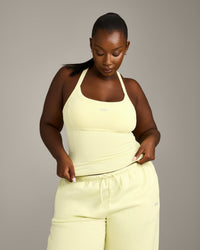 Mellow™ Rib Racer Back Vest with Built in Bra Shelf | Pastel Yellow