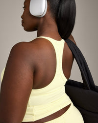Mellow™ Rib Racer Back Vest with Built in Bra Shelf | Pastel Yellow