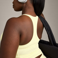 Mellow™ Rib Racer Back Vest with Built in Bra Shelf | Pastel Yellow