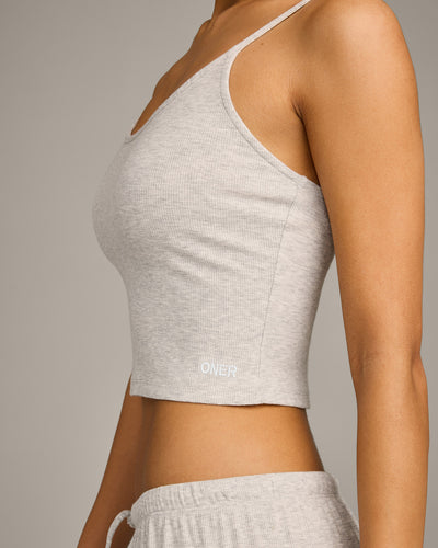 Oner At Home Night Strappy Mid Vest | Oat Marl