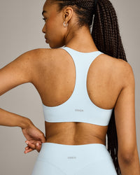 SoftMotion™ Bralette with Grey Logo | Cloud Blue