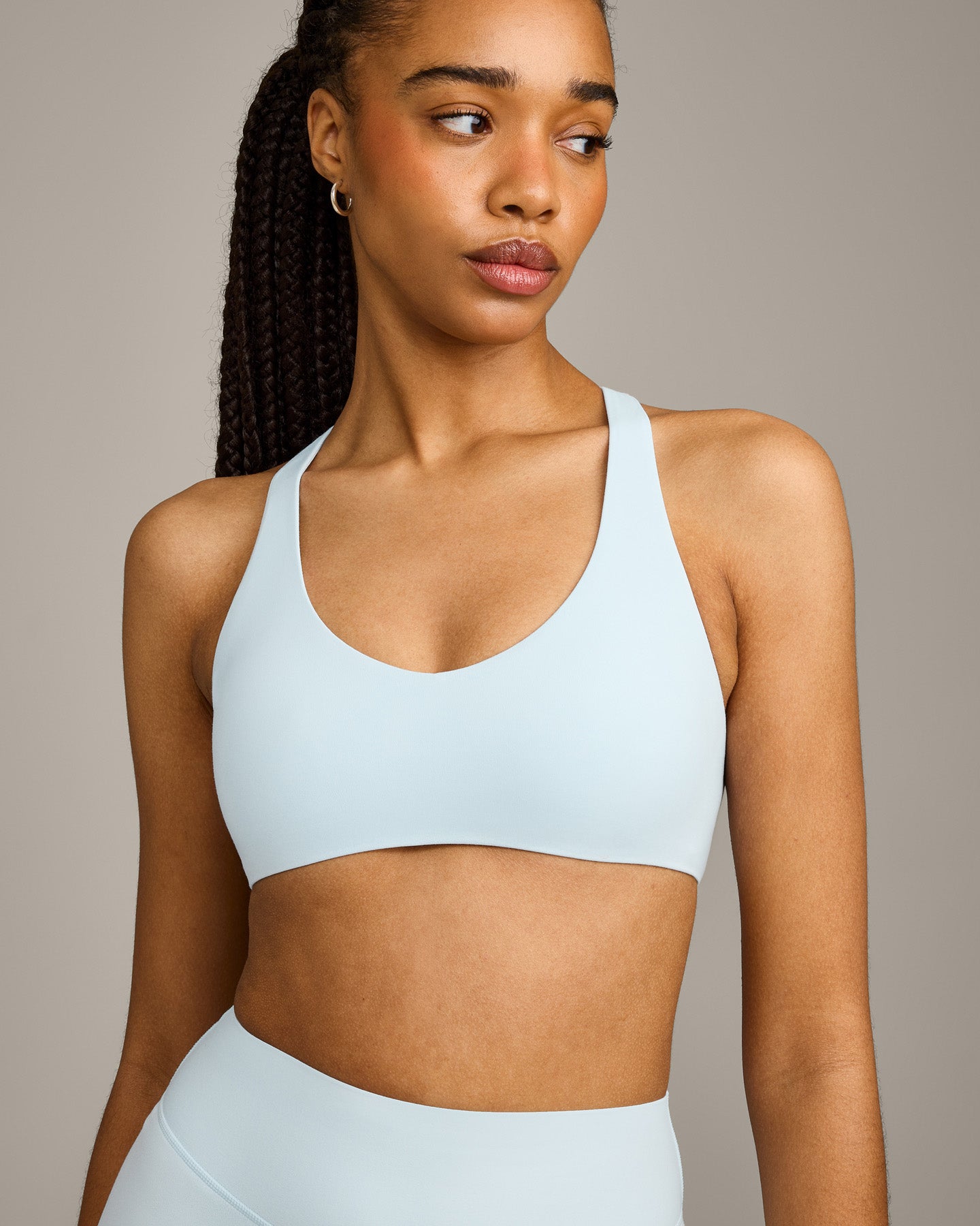 SoftMotion™ Bralette with Grey Logo | Cloud Blue