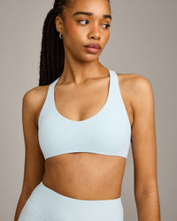 SoftMotion™ Bralette with Grey Logo | Cloud Blue