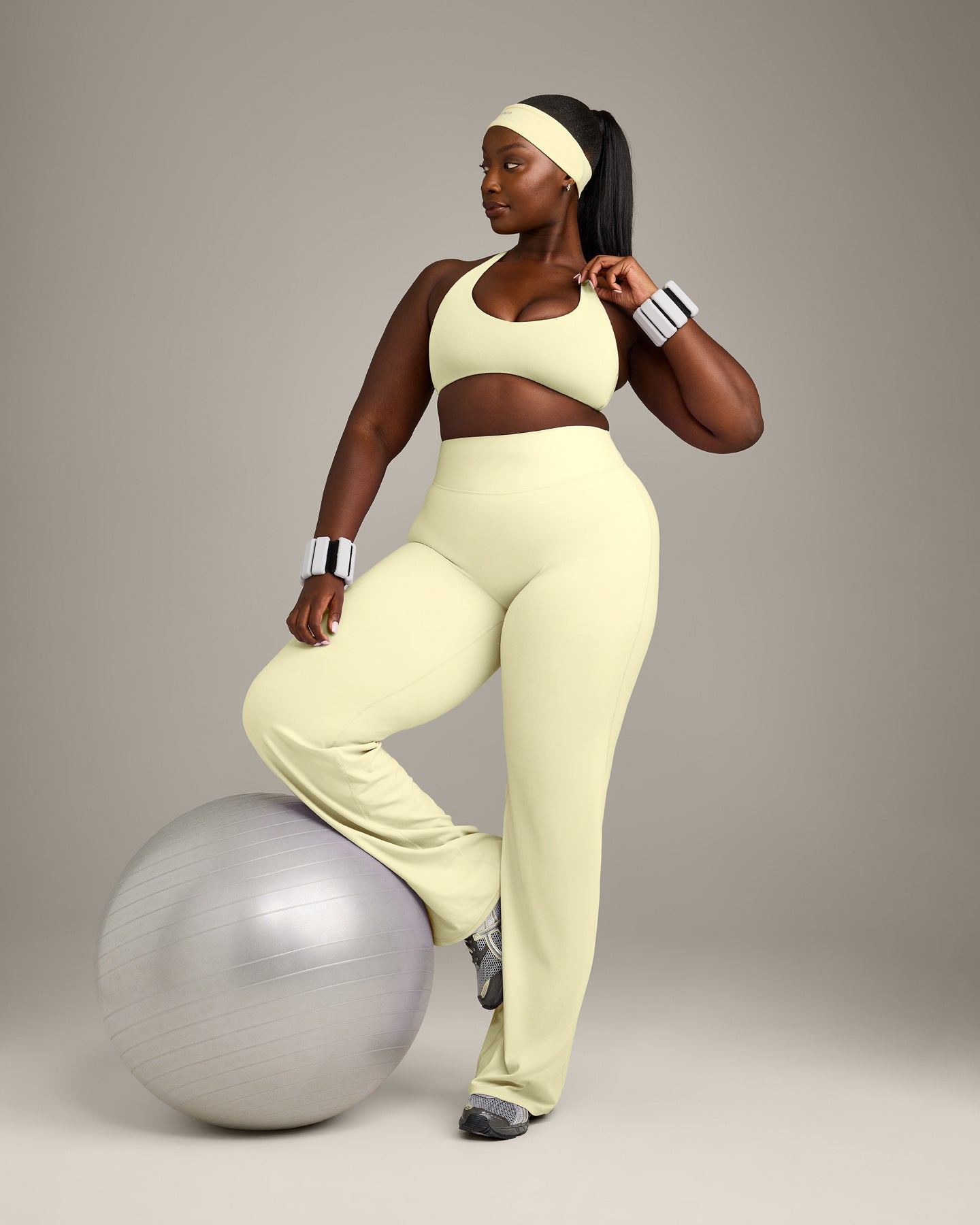 SoftMotion™ Bralette with Grey Logo | Pastel Yellow