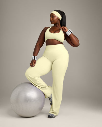 SoftMotion™ Bralette with Grey Logo | Pastel Yellow