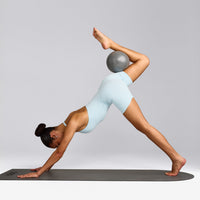 SoftMotion™ Halter Neck All In One Short with Gray Logo | Cloud Blue