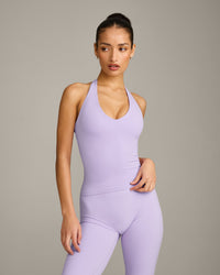 SoftMotion™ Halter Neck Vest with Built in Bra Shelf with Grey Logo | Lavender Purple