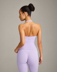 SoftMotion™ Halter Neck Vest with Built in Bra Shelf with Grey Logo | Lavender Purple