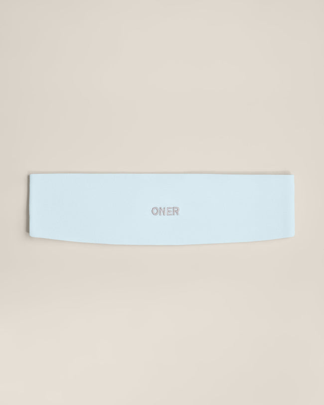 SoftMotion™ Headband with Grey Logo | Cloud Blue