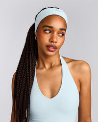 SoftMotion™ Headband with Grey Logo | Cloud Blue