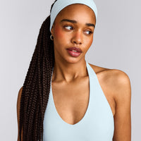SoftMotion™ Headband with Grey Logo | Cloud Blue