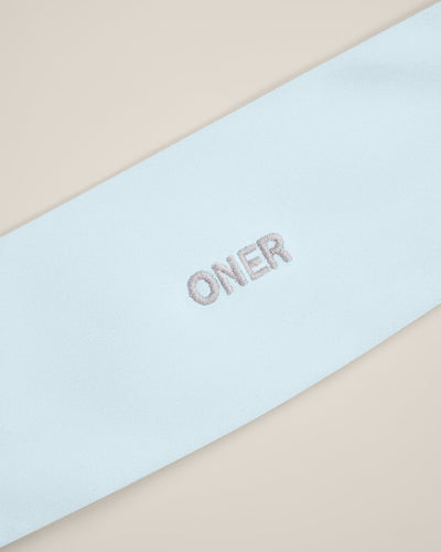 SoftMotion™ Headband with Grey Logo | Cloud Blue