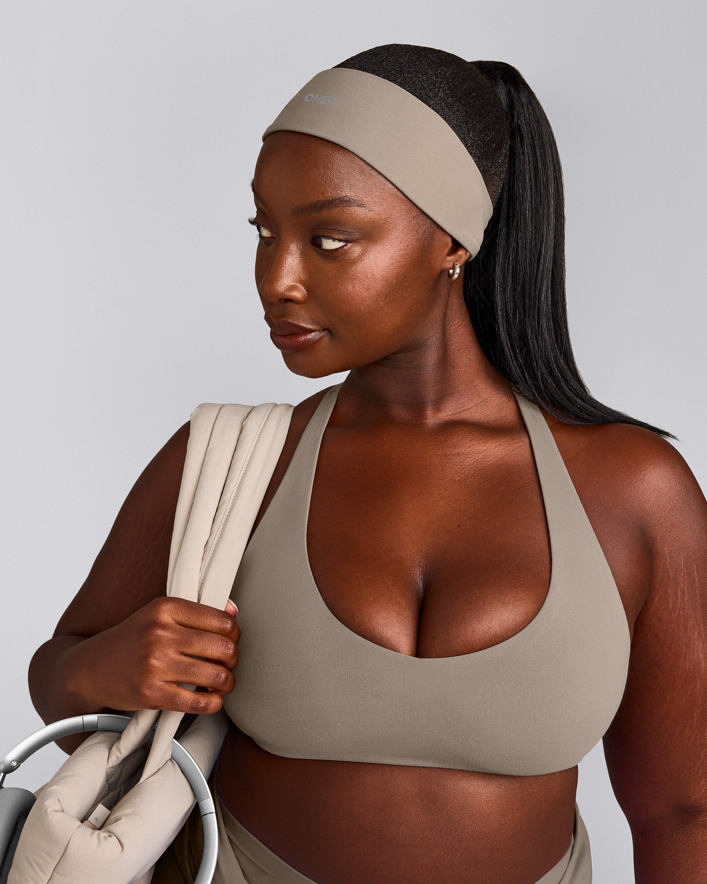 SoftMotion™ Headband with Grey Logo | Minky