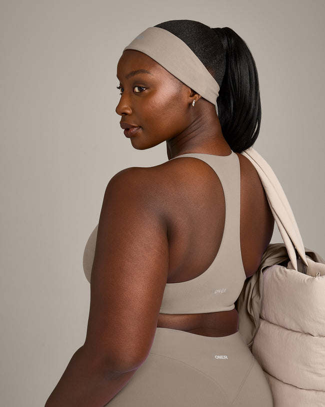 SoftMotion™ Headband with Grey Logo | Minky