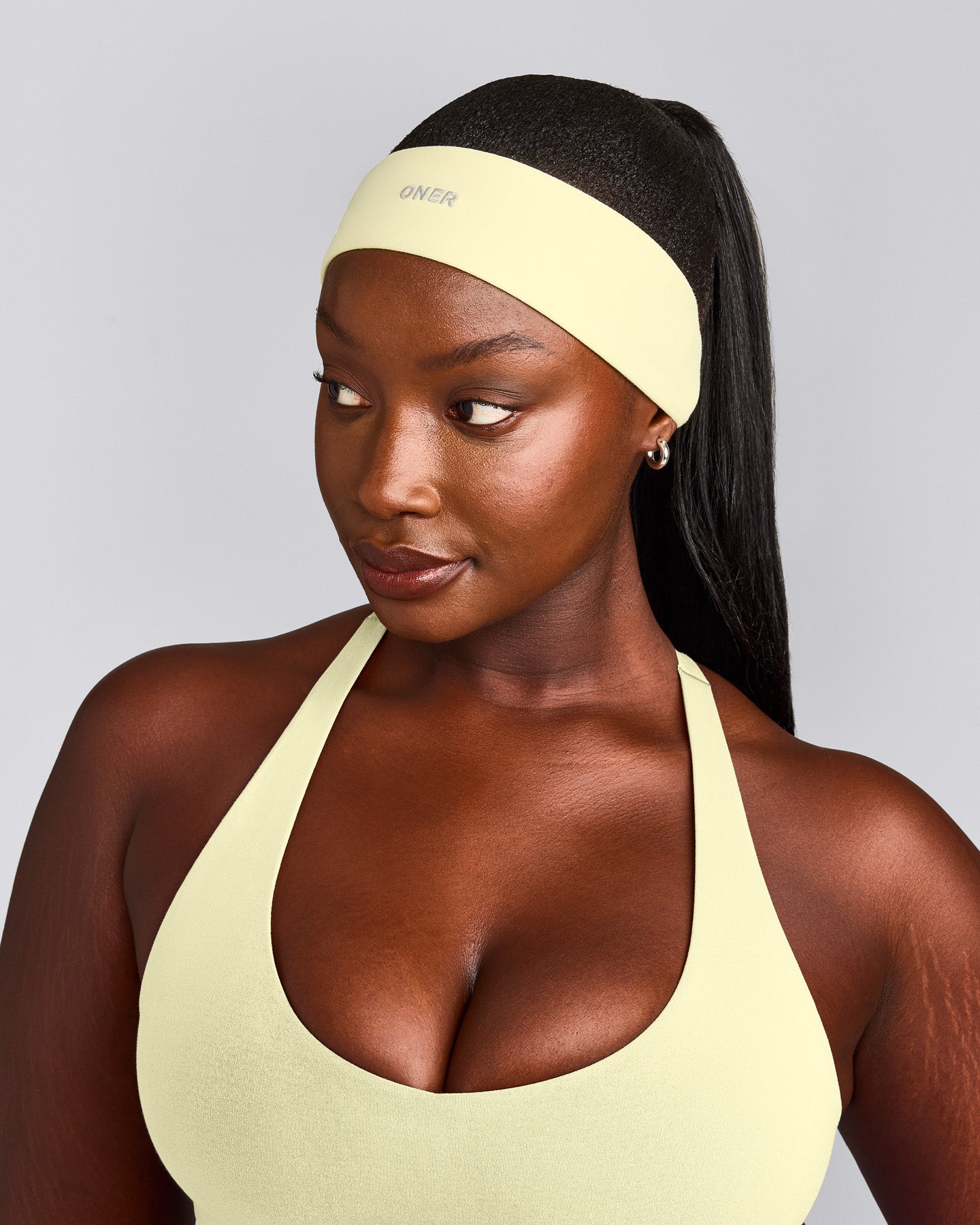 SoftMotion™ Headband with Grey Logo | Pastel Yellow