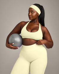 SoftMotion™ Headband with Grey Logo | Pastel Yellow