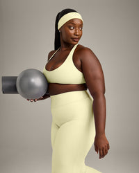 SoftMotion™ Headband with Grey Logo | Pastel Yellow