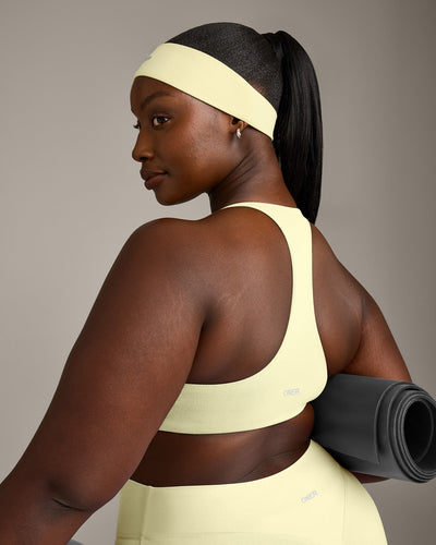 SoftMotion™ Headband with Grey Logo | Pastel Yellow