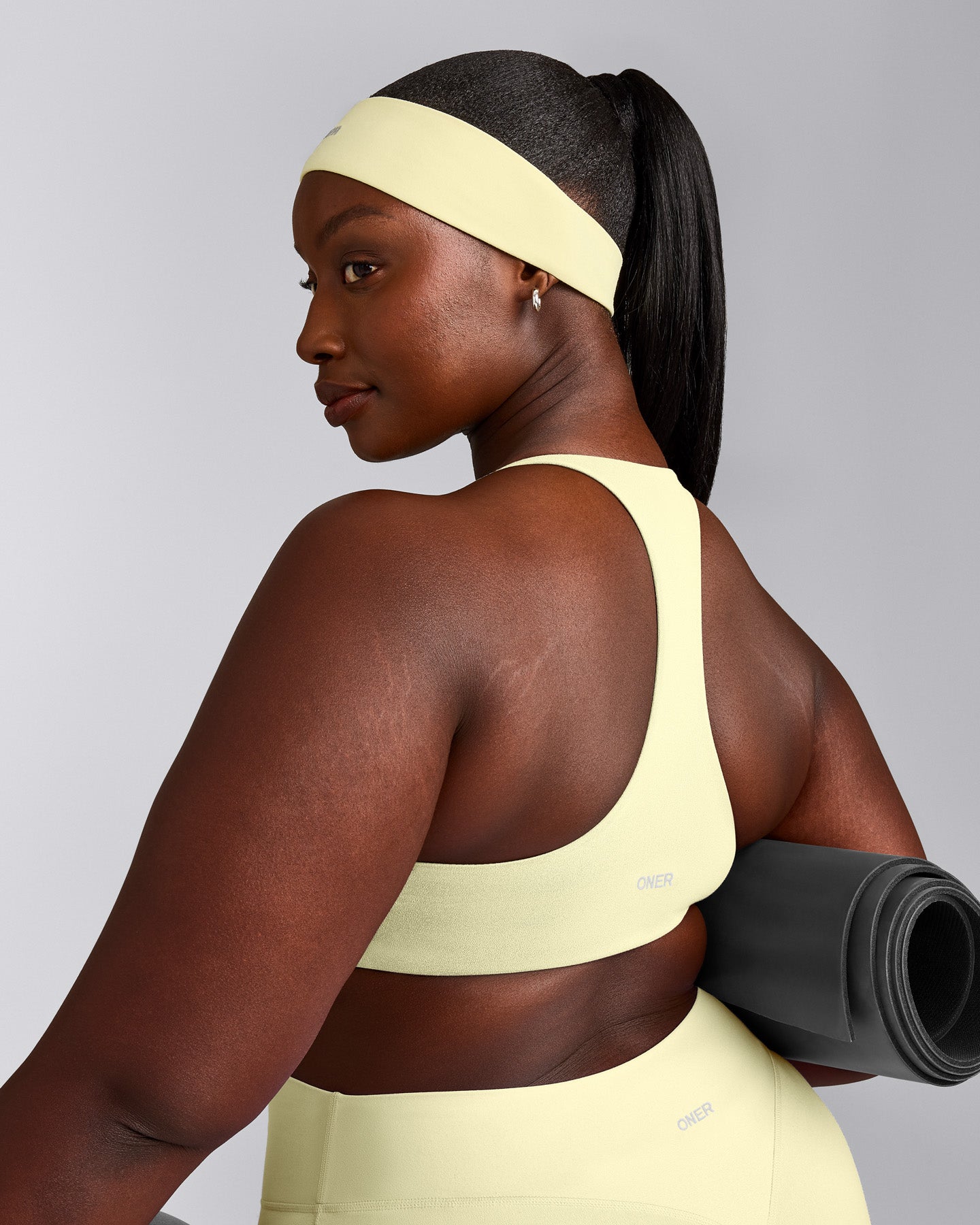 SoftMotion™ Headband with Grey Logo | Pastel Yellow