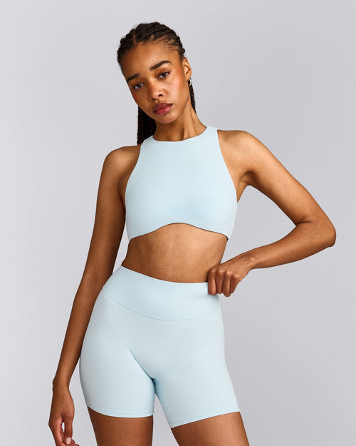 SoftMotion™ High Neck Sports Bra | Cloud Blue