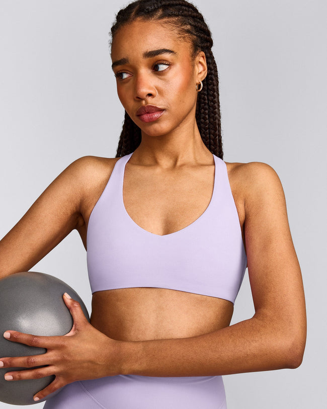 SoftMotion™ Bralette with Grey Logo | Lavender Purple