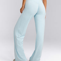 SoftMotion™ Straight Leg Pants with Gray Logo | Cloud Blue