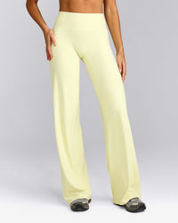 SoftMotion™ Straight Leg Bottoms with Grey Logo | Pastel Yellow