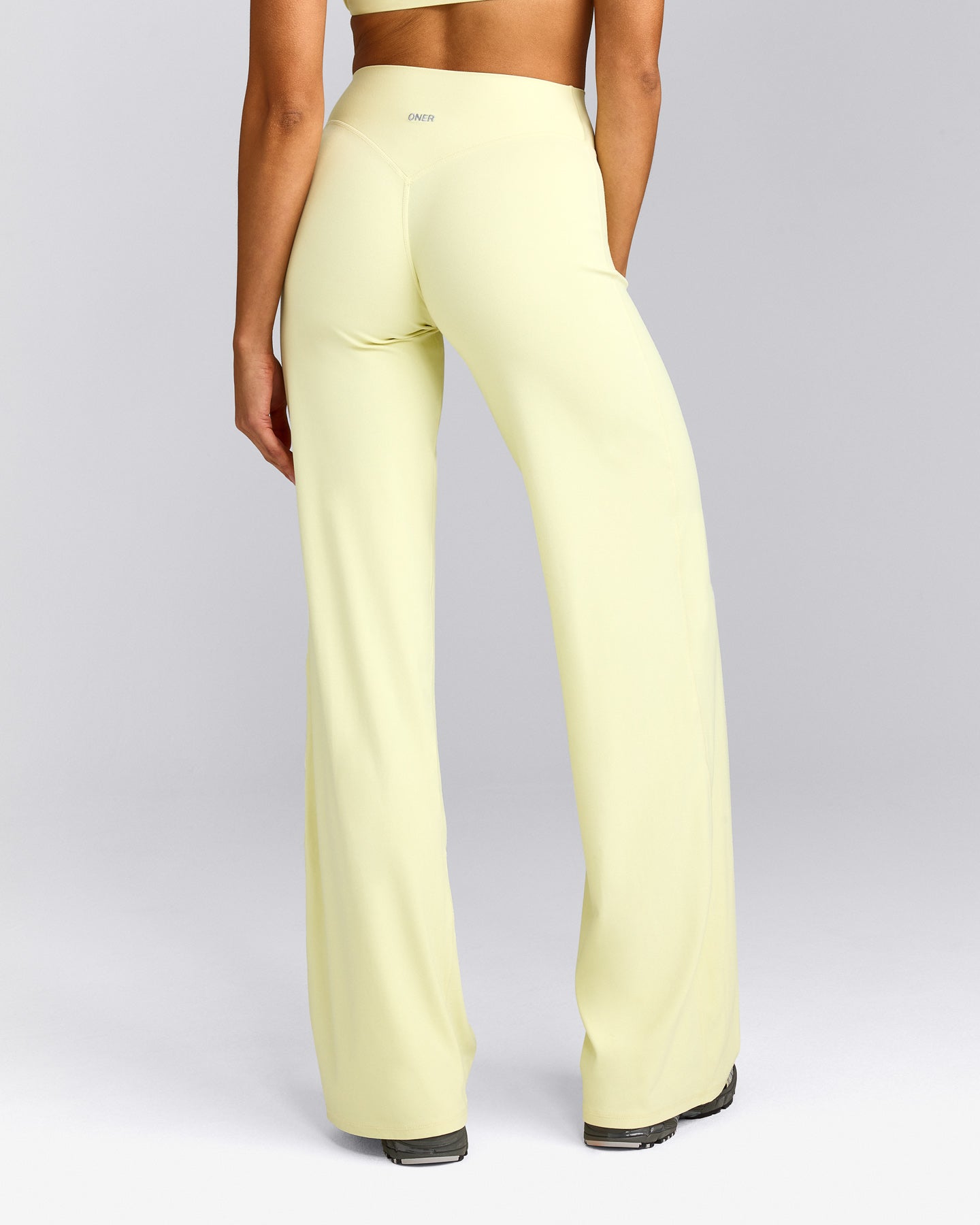 SoftMotion™ Straight Leg Bottoms with Grey Logo | Pastel Yellow