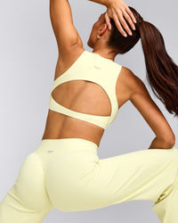 SoftMotion™ Straight Leg Bottoms with Grey Logo | Pastel Yellow