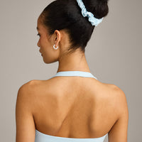 SoftMotion™ Scrunchie with Grey Logo | Cloud Blue