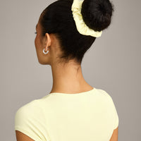 SoftMotion™ Scrunchie with Grey Logo | Pastel Yellow
