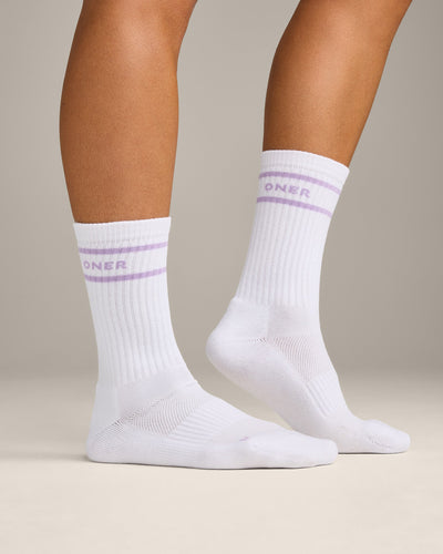 Varsity Stripe Long Crew Socks 1 Pack | Lavender Purple