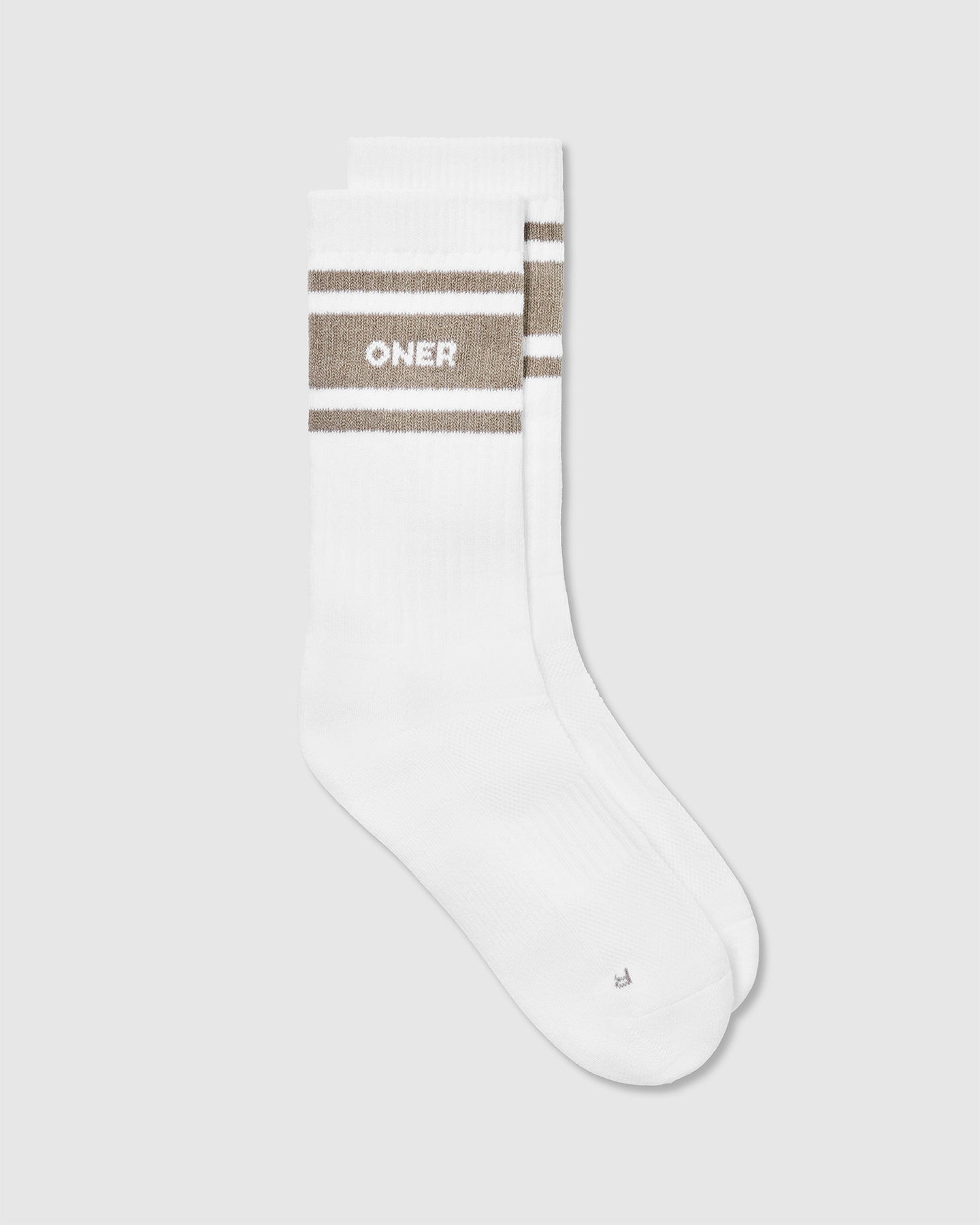 Varsity Long Crew Socks 1 Pack | White/Moss Brown