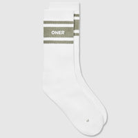 Varsity Long Crew Socks 1 Pack | White/Sage