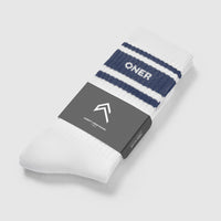 Varsity Long Crew Socks 1 Pack | White/True Blue
