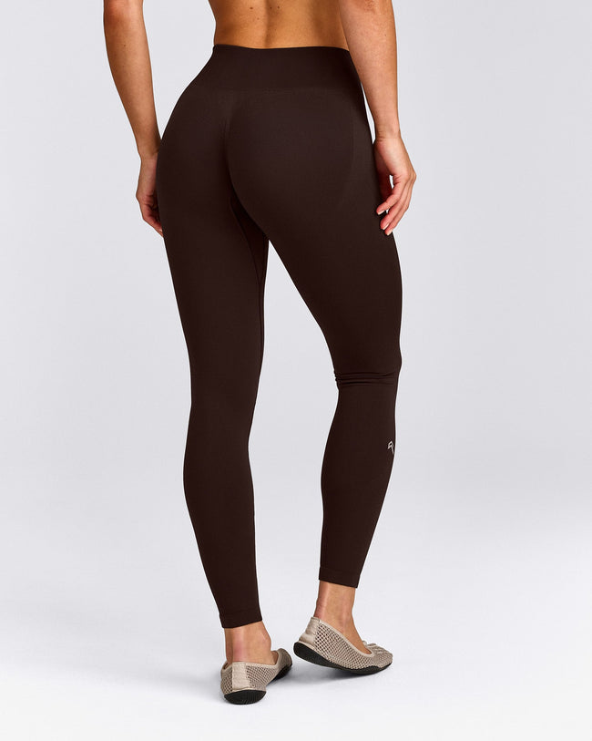 EnhanceLift™ Seamless Leggings with Grey Logo | 70% Cocoa