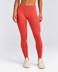 EnhanceLift™ Seamless Leggings with Grey Logo | Dark Charged Coral