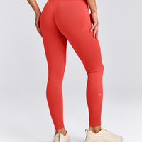 EnhanceLift™ Seamless Leggings with Grey Logo | Dark Charged Coral