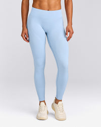 EnhanceLift™ Seamless Leggings with Grey Logo | Powdered Blue